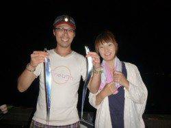 夜の兵突楽しいタチウオ釣り！
