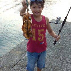 串本有田漁港　エギングでアオリイカ3バイ　小学生3人のキッズ釣果☆