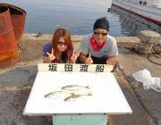 黒島の筏でナイスサイズのマルアジ♪