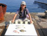 黒島の筏でマダイ・アジ