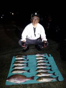 夜通し釣りにチャレンジ、かご釣りでイサキ・…
