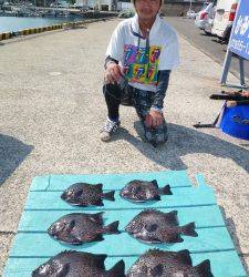 神谷沖一文字　ぶっこみ釣りでイシダイ〜35cm6匹