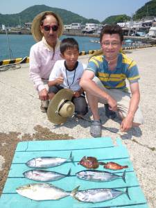 神谷沖一文字内向きでカゴ釣り　脂ののったゴマサバ