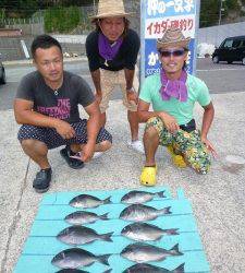 沖一文字外向き、フカセではナイスサイズのグレの釣果