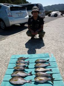 神谷沖一文字で夜通しカゴ釣り〜イサギ〜