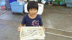 はねた漁港　お子様がサビキ釣りでカマス・アジ