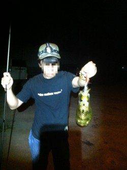 小浦漁港でのエギング、底でのヒットでした