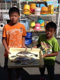 ファミリーでフカセ釣り・サビキで五目釣り達…