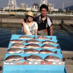 マリーナシティ海洋釣り堀、マダイ14匹の好釣果！！