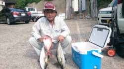 茶釜と黒島、ともにカゴ釣りで小マサとマダイ…