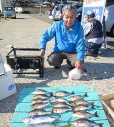 神谷沖一文字でのカゴ釣り　イサギ爆釣！