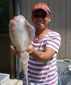 湯浅の磯、最大胴長23cmのアオリ含む8杯の釣果