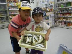 富田袋の堤防、酒カス・オキアミでアジ・アイ…