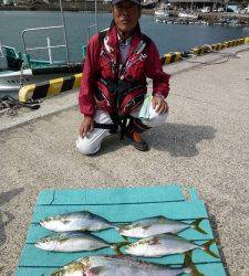 沖一文字内向き、飲ませで68cmのメジロ！！