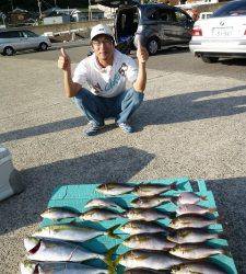 沖一文字内向き　カゴ釣り快釣♪　イサギに青物に真鯛