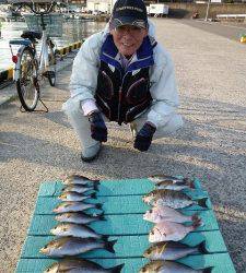 魚種多彩に釣れました、渡船を使ったカゴ釣り釣果
