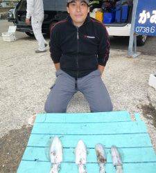 工場裏でのヤエン釣果、アオリイカ快釣♪