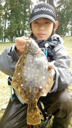 シーバス狙いで良型カレイがヒット