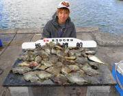 黒島の磯でカワハギ～25㎝97匹！
