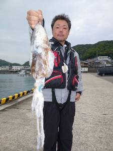 神谷工場裏の波止　ヤエン＆ウキ釣りでのアオリイカ釣果