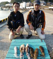 好釣！工場裏でのアオリイカ、ヤエン釣果