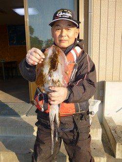 アオリイカ1kg級を3バイ♪　湯浅の磯のヤエン釣り