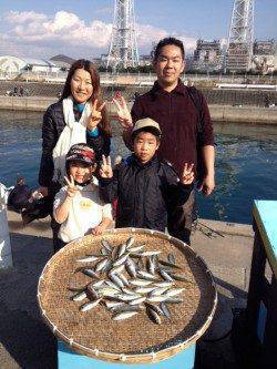 マリーナシティ海釣り公園　サビキでアジ〜15cm50尾