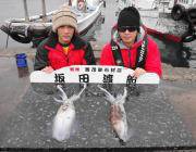 黒島の磯のヤエン釣り、ナイスサイズのアオリ…