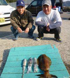 神谷一文字　ヤエンでアオリイカ〜1.4kg4ハイ