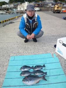 神谷沖一文字カゴ釣り釣果　グレのシーズンです