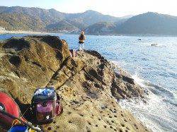 すさみエリアの磯でフカセ釣り、グレの釣果