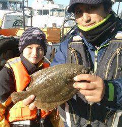 岸和田一文字　今日も投げ釣りでカレイの釣果あり