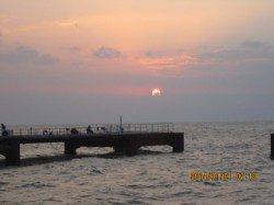 初日の出を見ながら須磨海釣り公園にて初釣り