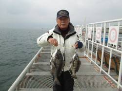 尼崎市立魚つり公園、ズボ釣りで48cmの良…