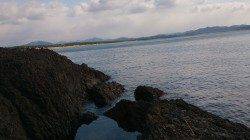 潮吹岩でフカセ釣り、風と当て潮で難しい状況でのグレ二枚