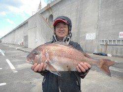 マダイ64cmGET！！　北港魚つり公園