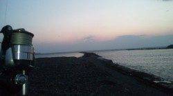河口でスズキ狙い〜夕マヅメにはヒラメがヒット！