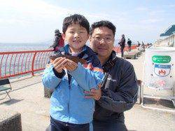 平磯海づり公園でファリミーフィッシング★ウキ釣りでアイナメ