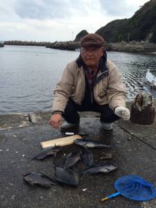 串本の磯で40UPの良型グレ☆カワハギも大漁でした