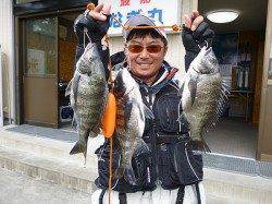 良型チヌが好調キープ！　湯浅の磯