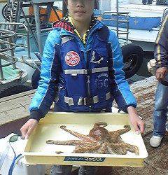 沖一文字カーブ、テンヤでタコ1.5キロ