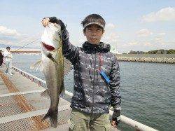 尼崎市立魚つり公園、ウキ釣りで51cmのハネGET!