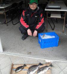 カブト磯でのませ釣り〜スズキをキャッチしました！