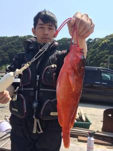 沖の赤島底物狙いのサルボで高級魚のアカハタ…