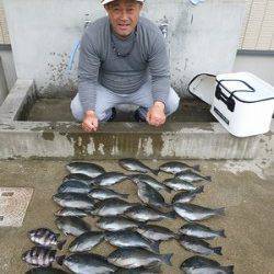 湯浅の磯、フカセのグレ好調32匹、ほか良型チヌも
