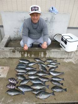 湯浅の磯、フカセのグレ好調32匹、ほか良型…