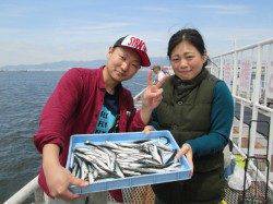 尼崎市立魚つり公園サビキでイワシ好調！入れ喰い状態！