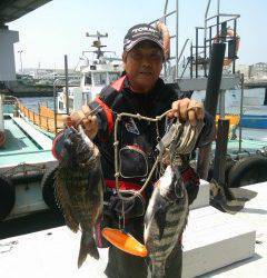 岸和田一文字　フカセでチヌの釣果