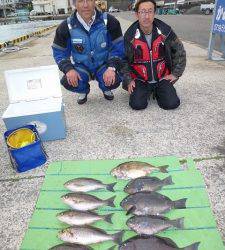 神谷の沖一文字内向きでイサギ・グレ・アイゴ・アジ