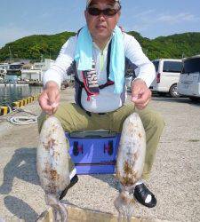 神谷沖一文字　夜釣りのヤエンでアオリイカの釣果